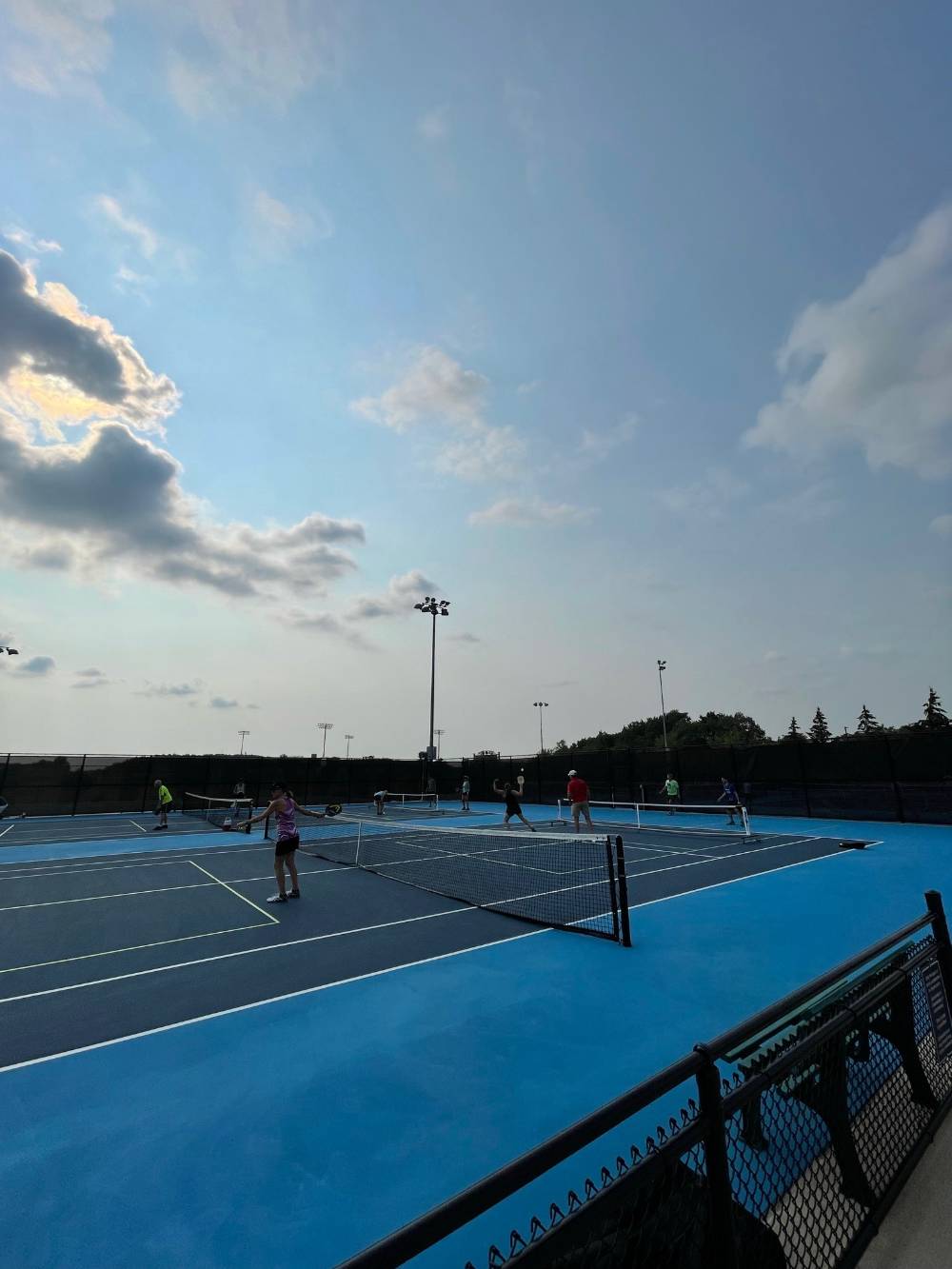 Tennis court and sky